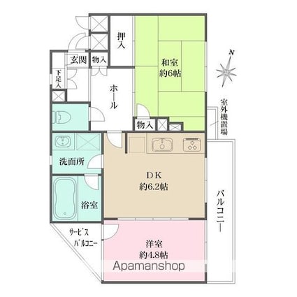 藤和シティコープ富士見台[2DK/43.89m2]の間取図