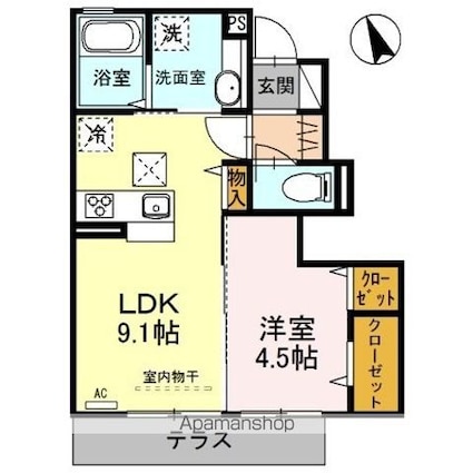 ソフィアフィリア　ソフィア[1LDK/36.39m2]の間取図
