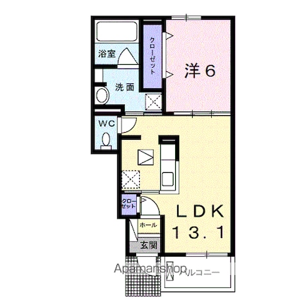 和歌山県御坊市島[1LDK/45.09m2]の間取図