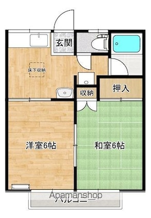 メゾンビィーズ[2K/34.78m2]の間取図