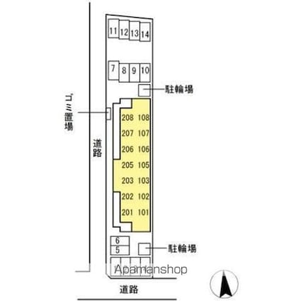 ユイマールガーデンⅢ[1LDK/35.1m2]の配置図