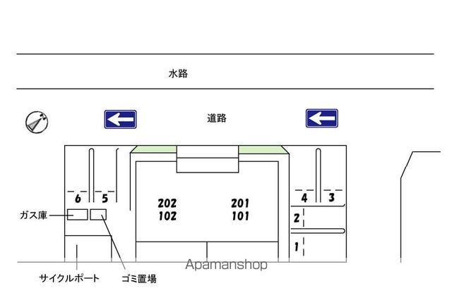 グランクロス沖野上Ｗ[1LDK/42.74m2]の配置図