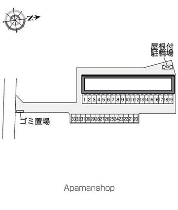 レオネクストパストラル　セゾン[1K/28.02m2]の配置図