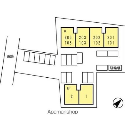 シー・パラシオン　Ａ棟[2LDK/59.58m2]の配置図