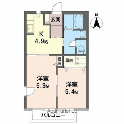 サン・カシオペアＣ[2LDK/56.2m2]の間取図