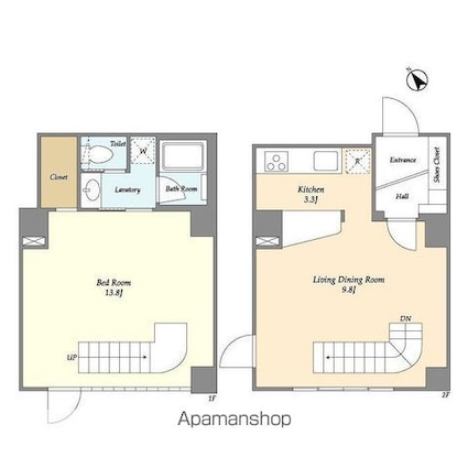 ミリアレジデンス南麻布[1LDK/59.37m2]の間取図