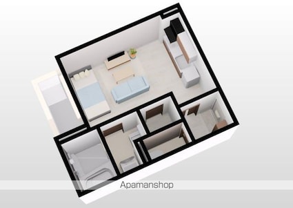 岡山県岡山市北区下伊福本町[1R/26.34m2]の内装2