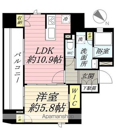 東京都台東区蔵前１丁目[1LDK/44.96m2]の間取図