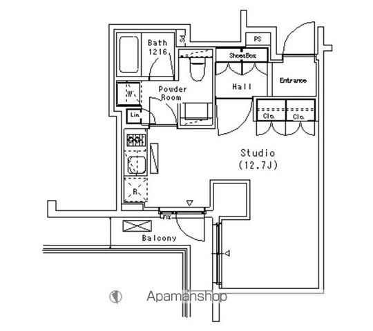 【渋谷区恵比寿西のマンションの間取り】