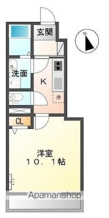 グラッド　[1K/31.57m2]の間取図