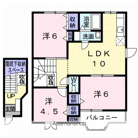 和歌山市岩橋のアパートの間取り