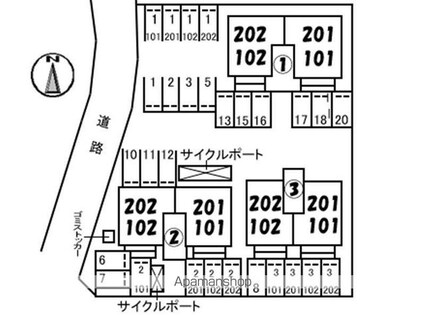 香川県高松市林町[3DK/56.09m2]の配置図