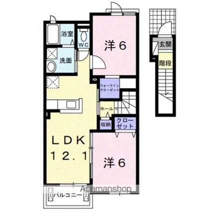 エテルノ[2LDK/58.21m2]の間取図