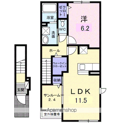 カトレアＡ[1LDK/50.96m2]の間取図
