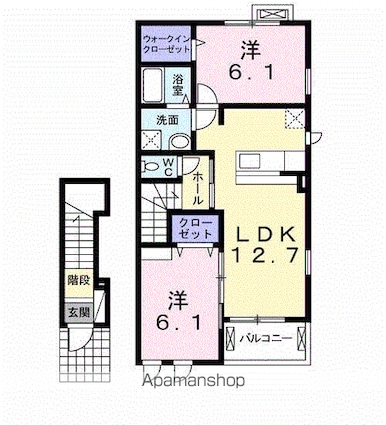 フェリーチェ　Ⅰ[2LDK/58.95m2]の間取図