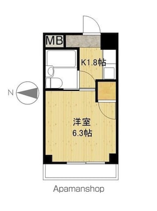 レジデンス多摩川[1K/18.57m2]の間取図