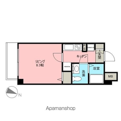 東京都世田谷区南烏山５丁目[1K/25.12m2]の間取図