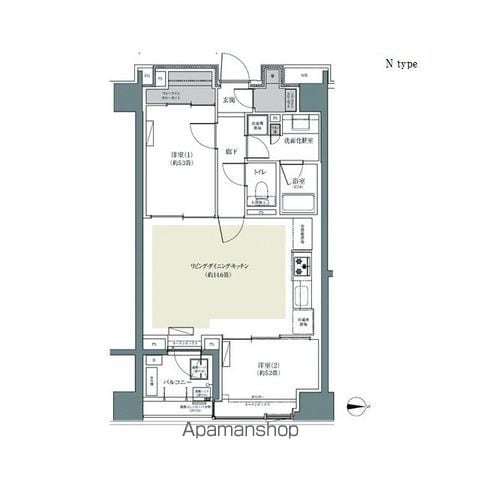 【中野区東中野のマンションの間取り】