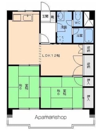 フジオハイツ　[2LDK/57.59m2]の間取図