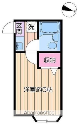 フレンドリー金町[1K/14m2]の間取図