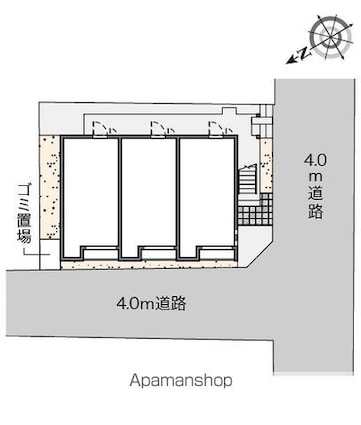 クレイノ市谷台町[1K/20.02m2]の配置図