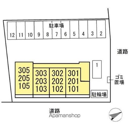 茨城県水戸市平須町[1LDK/33.38m2]の配置図