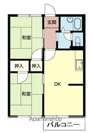 和歌山県和歌山市梶取[2LDK/43m2]の間取図