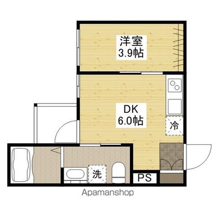 ｒｅｖｅ五日市[1DK/24.02m2]の間取図