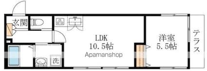 サクラテラス[1LDK/40.91m2]の間取図