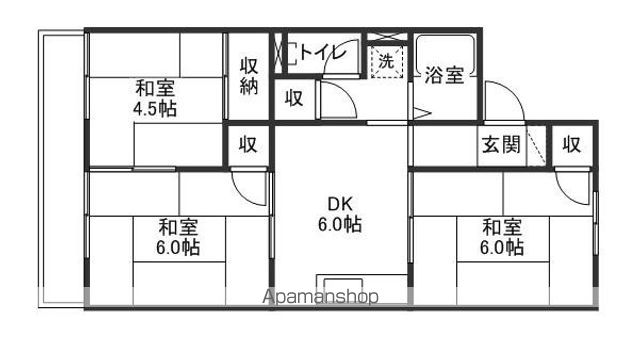 コーポラス雄町の間取り写真