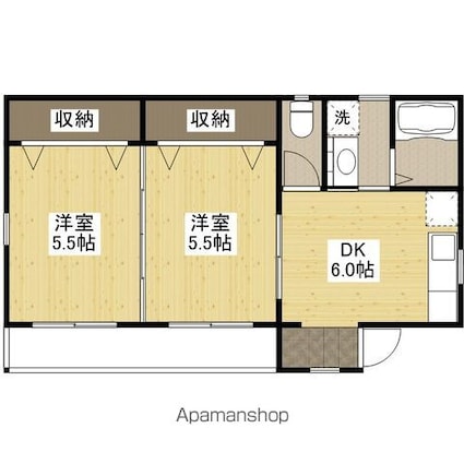 アイランドビル７[2DK/39.21m2]の間取図