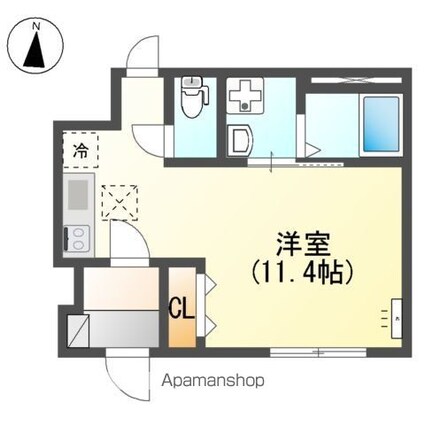ペルラ[1R/28.7m2]の間取図