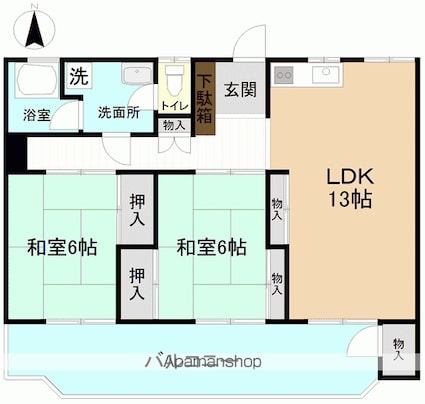 マンション結城[2LDK/63.76m2]の間取図