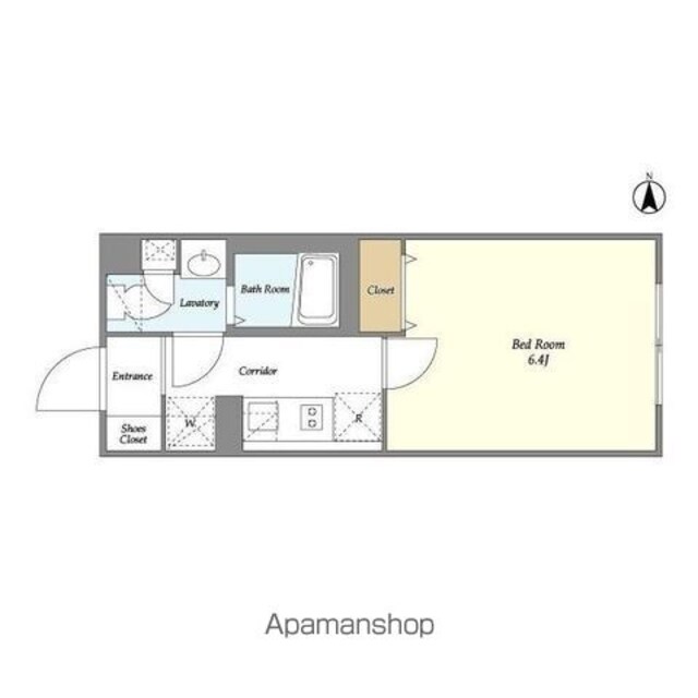ウェルスクエアイズム下北沢ＷＥＳＴ[1K/21.75m2]の間取図