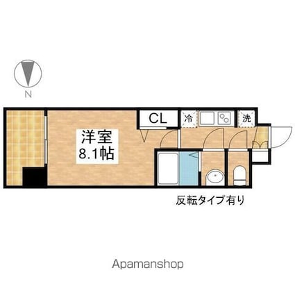 プレサンス大須観音駅前[1K/25.08m2]の間取図