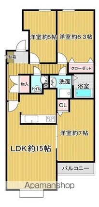 ランビニオン[3LDK/72.3m2]の間取図