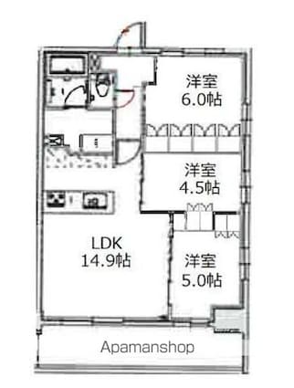 アーバンパーク立石[3LDK/65.03m2]の間取図