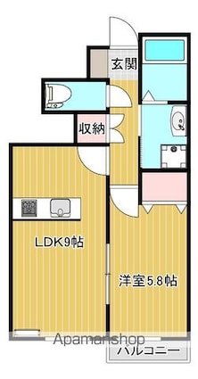 ｆｅｌｉｃｅ大街道Ⅱ[1LDK/40.04m2]の間取図