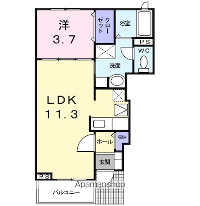 フォレスタ[1LDK/37.13m2]の間取図