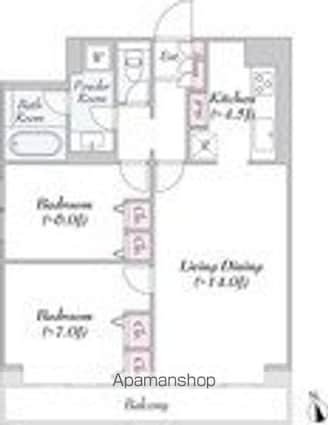 ヴァンテ・アン神楽坂[2LDK/73.92m2]の間取図