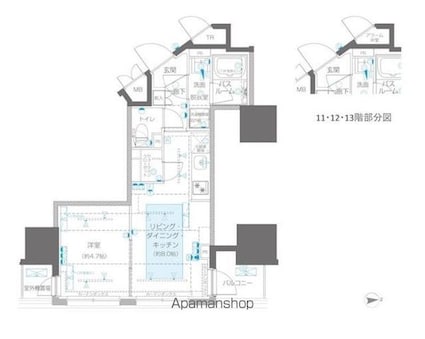 ＺＯＯＭ信濃町[1LDK/31.19m2]の間取図