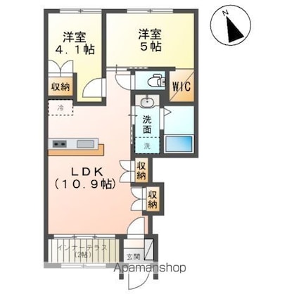 レインボーマウンテンⅠ[2LDK/48.61m2]の間取図