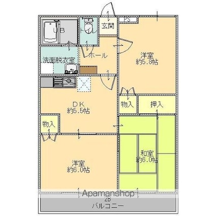 グランハイムＧｅＯ[3DK/51m2]の間取図