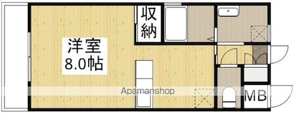 アーバンヒルズ皆実[1R/25.46m2]の間取図