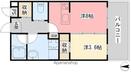 ＡＮＮＥＸ　Ｒａｉｎｂｏｗ　Ｔｏｗｅｒ[1LDK/33m2]の間取図