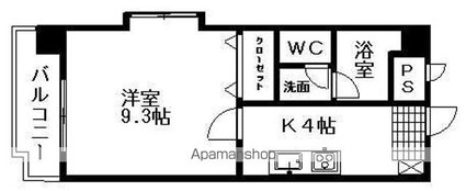 フォルテ竹原[1K/28.87m2]の間取図