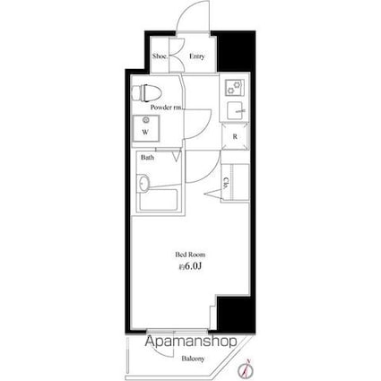 ハーモニーレジデンス池袋００３[1K/20.65m2]の間取図