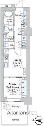 東京都文京区小石川２丁目[1DK/37.45m2]の間取図