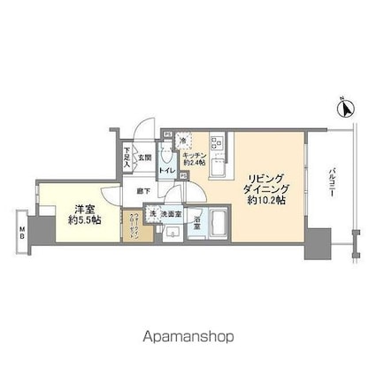 シティハウス西池袋[1LDK/43.12m2]の間取図