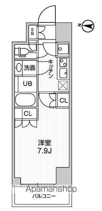 ガリシア森下Ⅴ[1K/26.35m2]の間取図